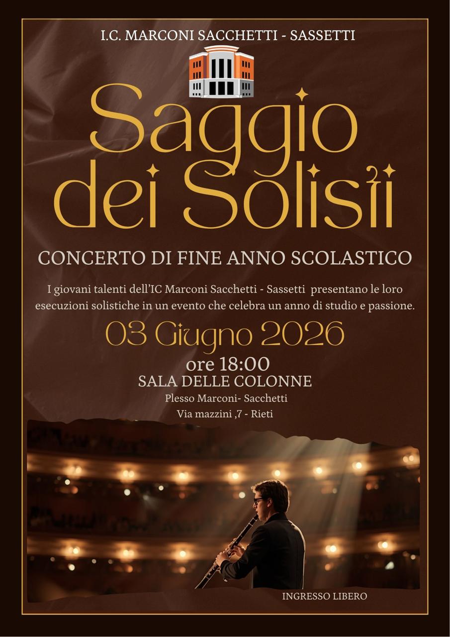 Saggio dei Solisti CONCERTO DI FINE ANNO SCOLASTICO 03 Giugno 2026